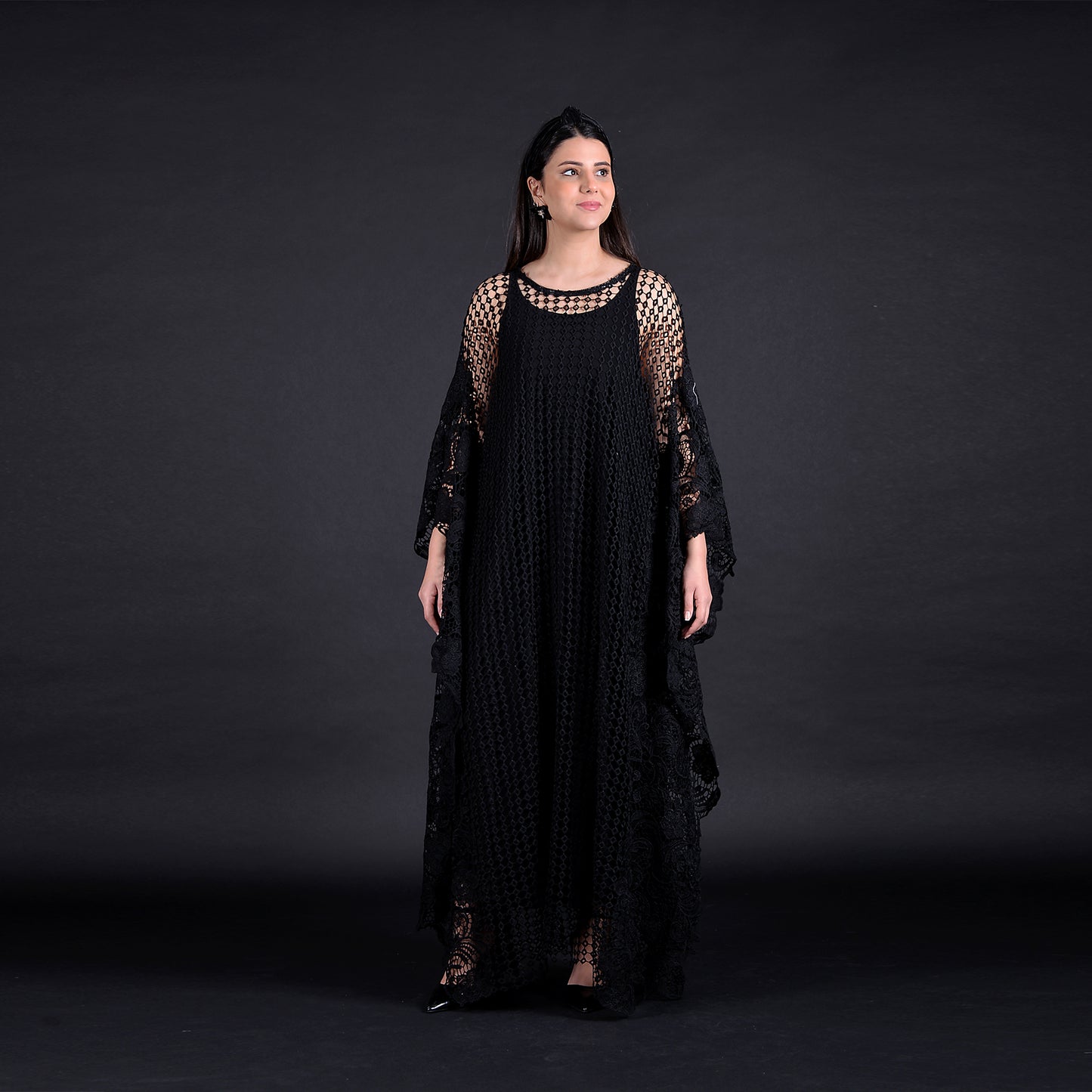 black lace kaftan