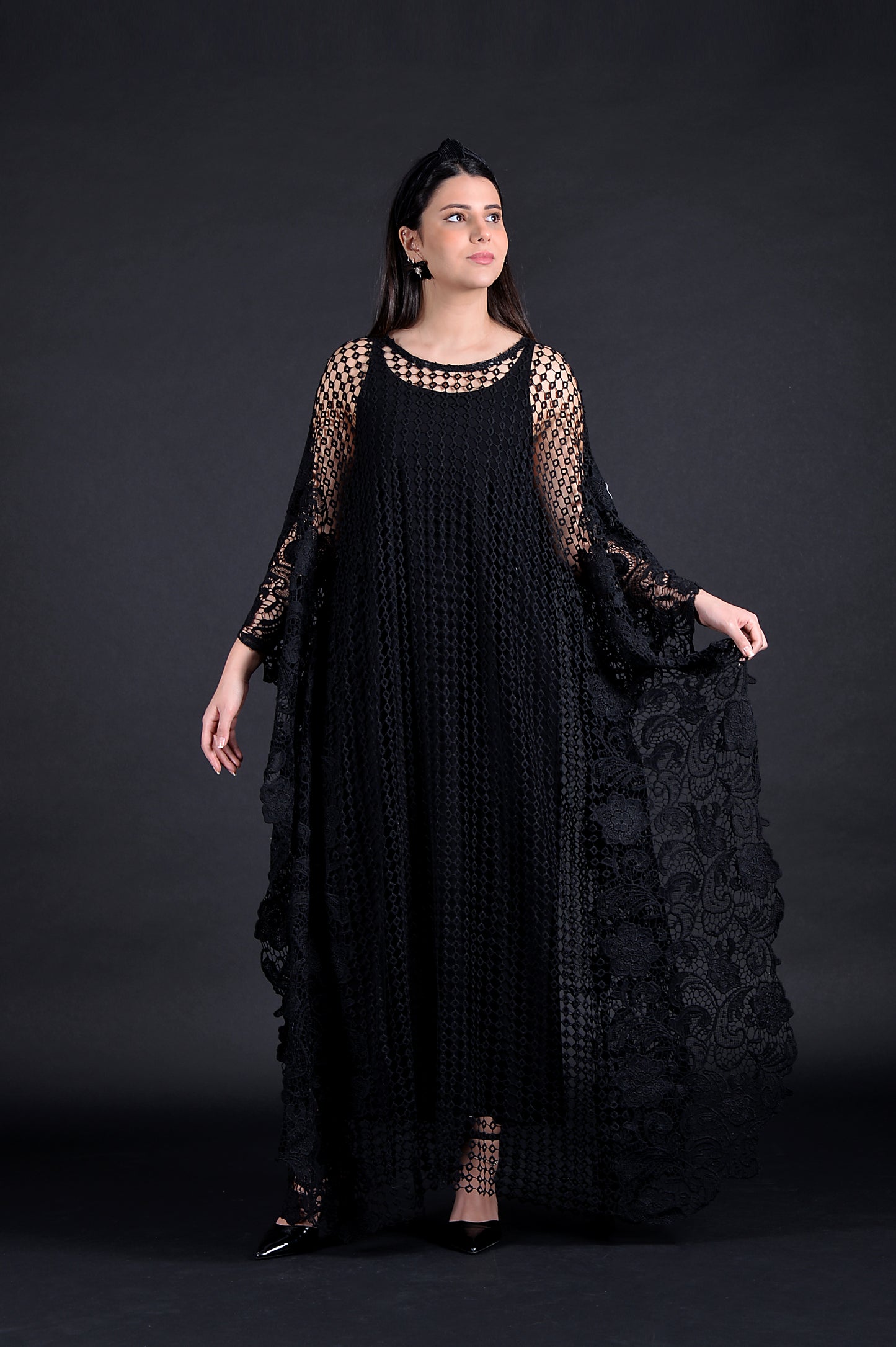 black lace kaftan