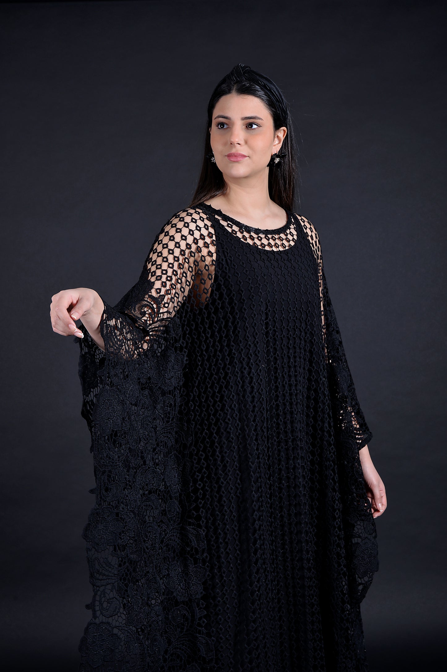 black lace kaftan